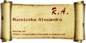 Ruzsicska Alexandra névjegykártya